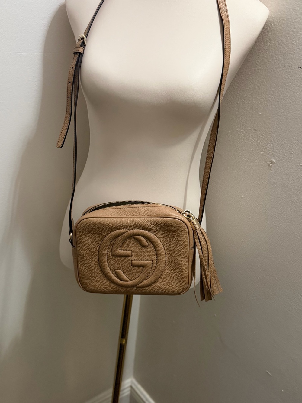Gucci Tan Soho Disco Leather Crossbody with Tassel